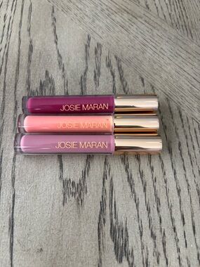Josie Maran Lip Gloss Trio – Pink & Nude Shades – New